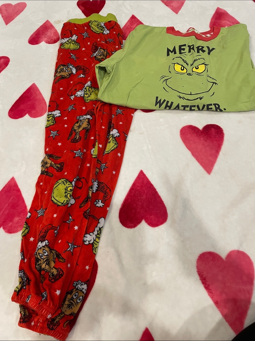 Grinch 'Merry Whatever' Kids Two-Piece Pajama Set - Green & Red